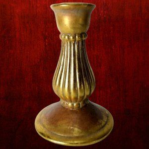 Pillar Candlestick Holder Antique Gold Color Candleholder